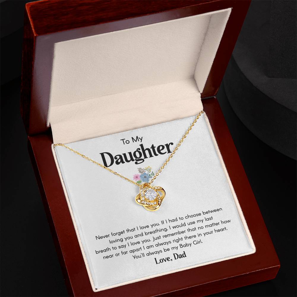Daughter Necklace from Dad Floral Message Card Jewelry