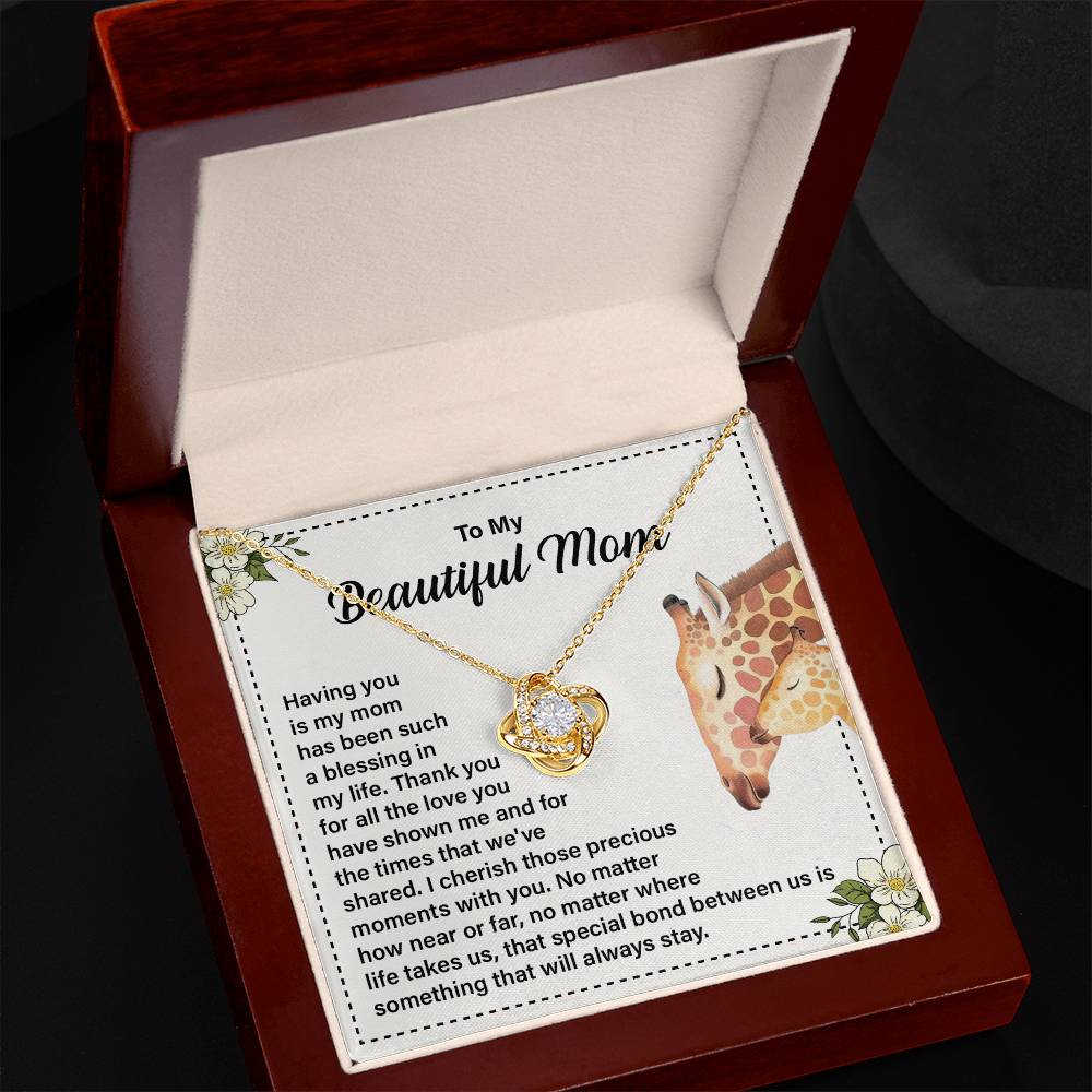 Daughter to Mom Necklace Gift with Message Card