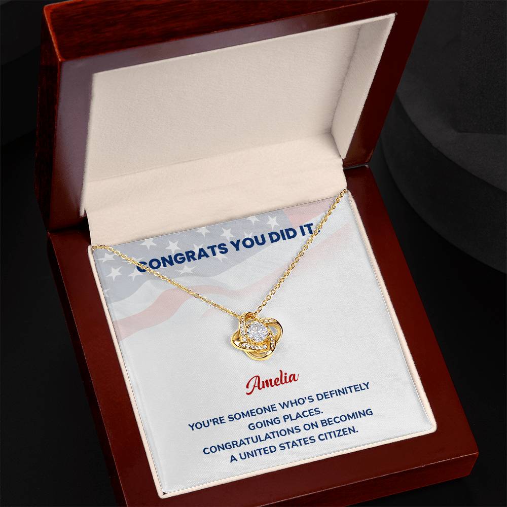 Congrats Necklace For New U.s. Citizen Amelia Necklace For New U.s. Citizen Proud U.s. Citizen Jewelry Necklace For Official U.s. Citizen Gift For U.s. Citizenship Celebration Necklace With Message For U.s. Citizen Necklace For Naturalization Ceremony