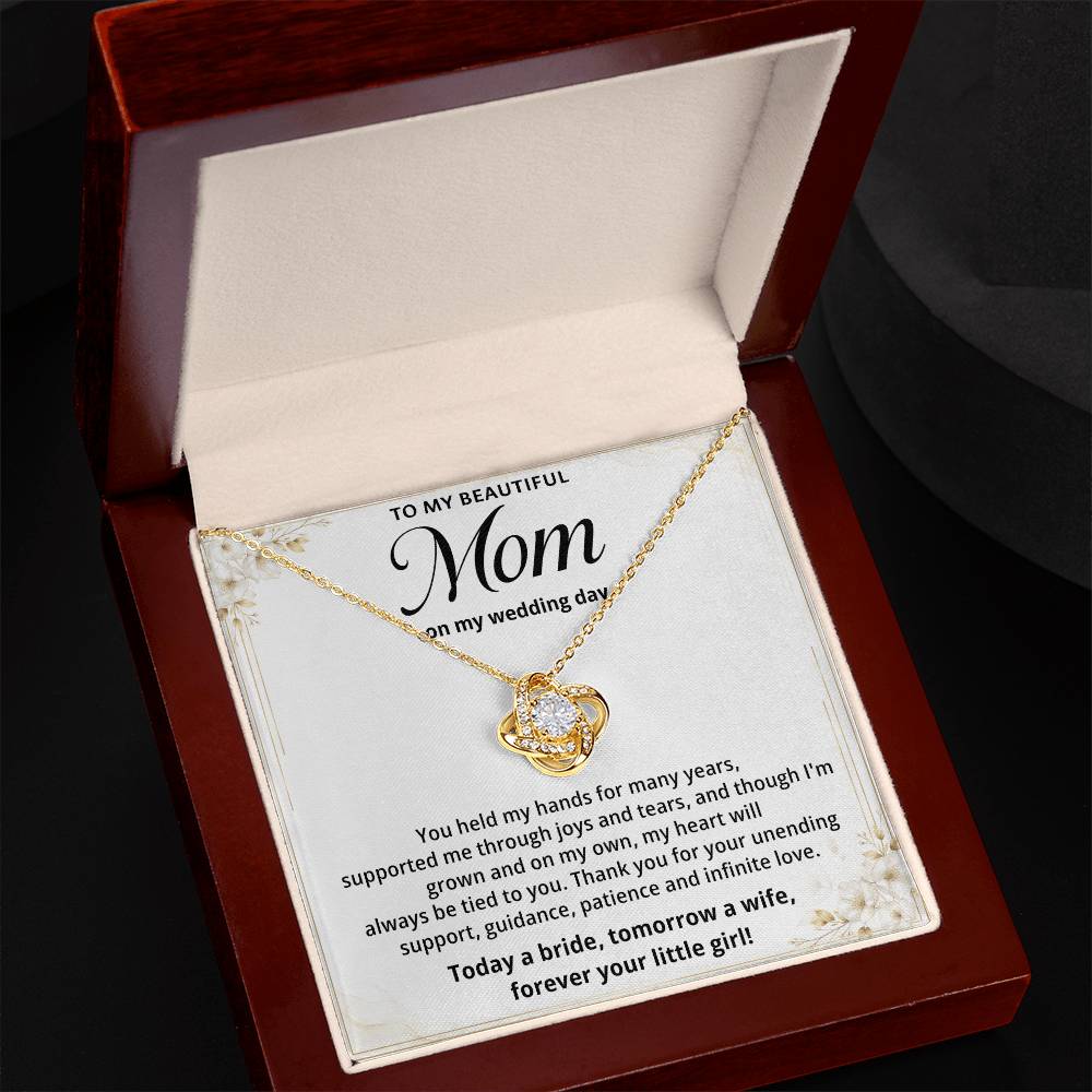 Mom Necklace on Wedding Day Mother Daughter Wedding Gift
