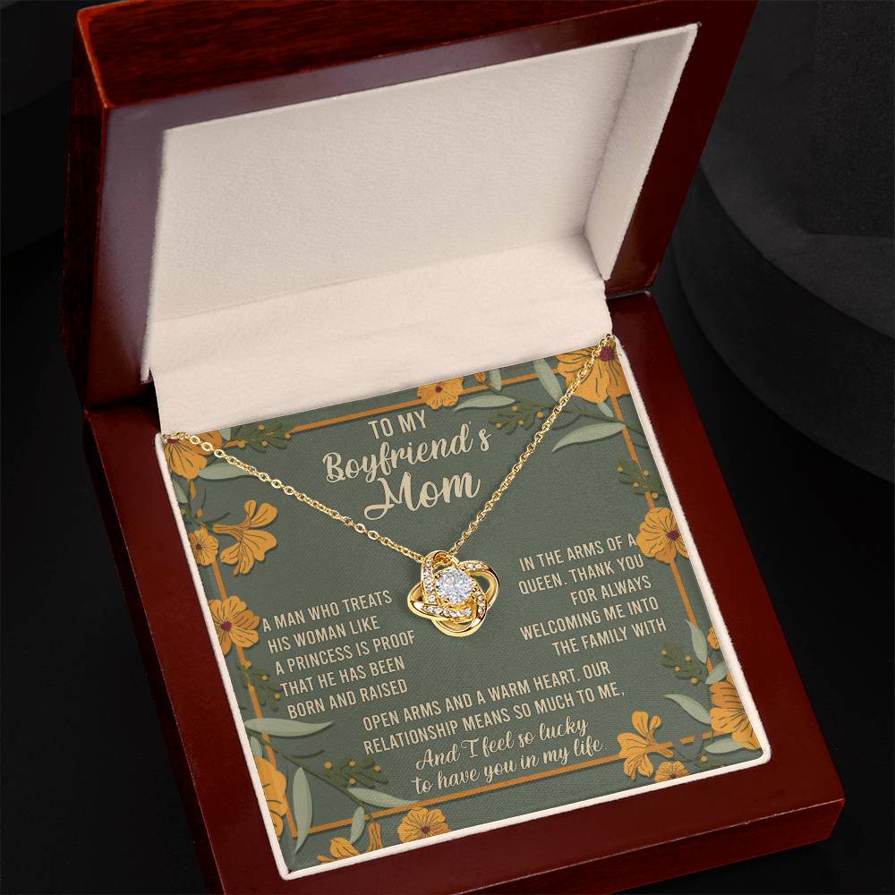 Boyfriend’s Mom Necklace Gift – Forever Love Message Box