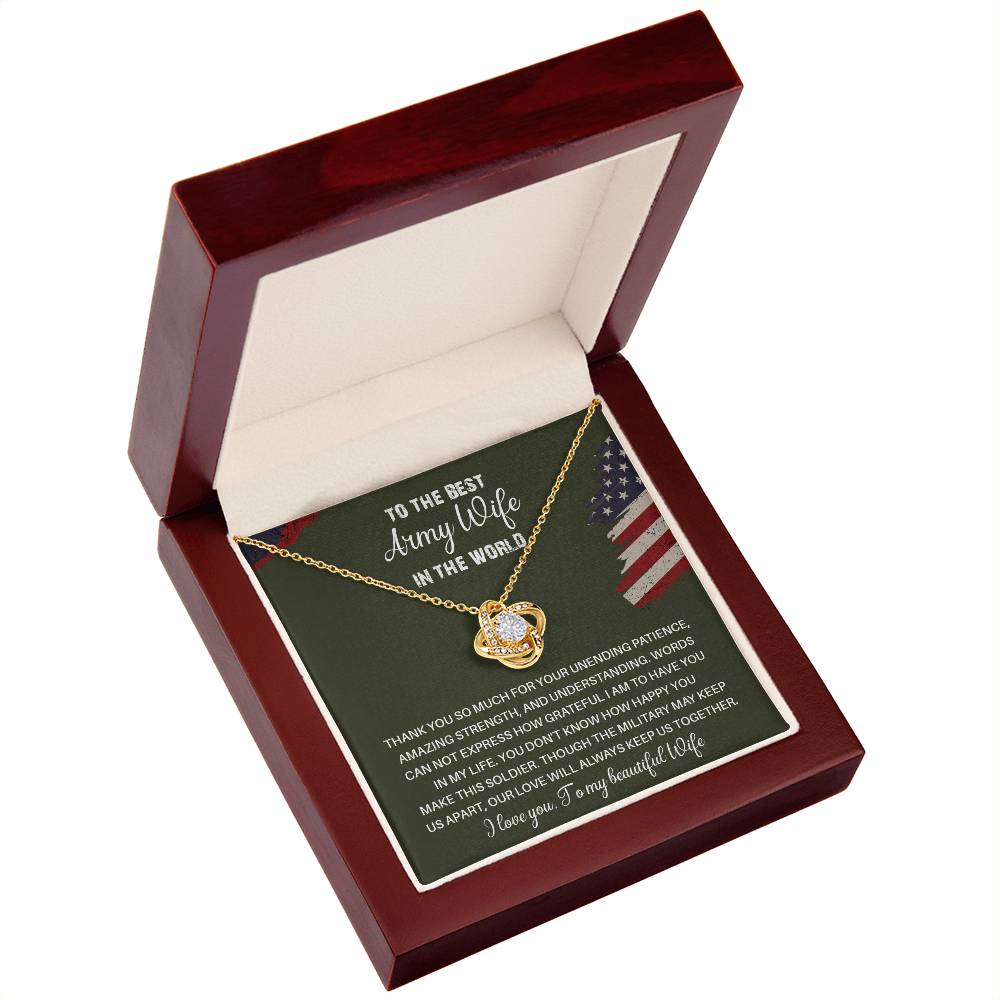 To The Best Army Wife In The World  Best Army Wife Jewelry Unwavering Support Necklace Thank You Jewelry For Wives Unique Gift For Military Spouses My Beautiful Wife Jewelry Romantic Gift For Army Wives Meaningful Gift For Military Wives