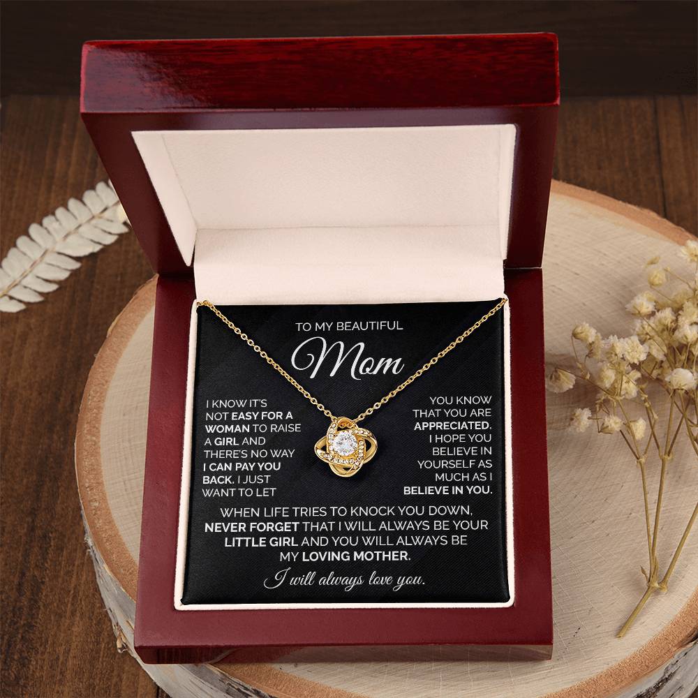 Necklace Gift for Mom from Daughter with Appreciation Card