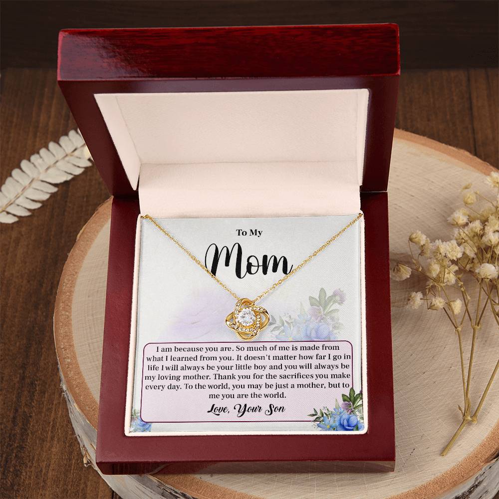 Mother’s Day Gift for Mom from Son – Love Knot Necklace