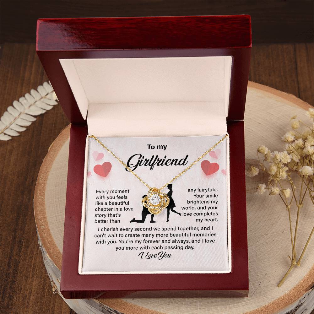 Girlfriend Necklace Gift with Sweet Love Message Card