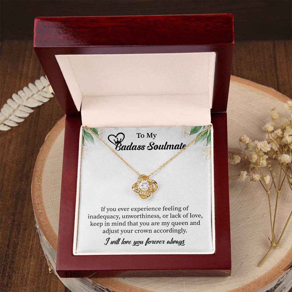 badass Soulmate Necklace Gift for Her – Message Card