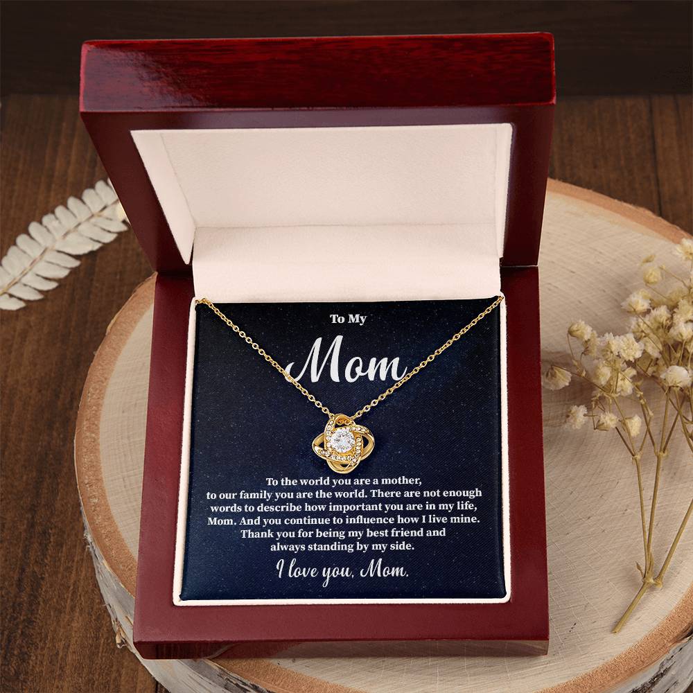 To My Mom Necklace Gift – You Are the World Message Card