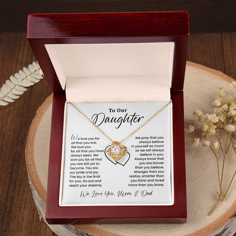 To Our Daughter Heartfelt Jewelry For Daughter Gift From Your Mom And Dad Proud Parent Gift Caring Gift For Daughter Supportive Necklace For Daughter Believe In Yourself Jewelry Daughter's Dreams Jewelry Unique Gift For Daughter Special Bond Necklace