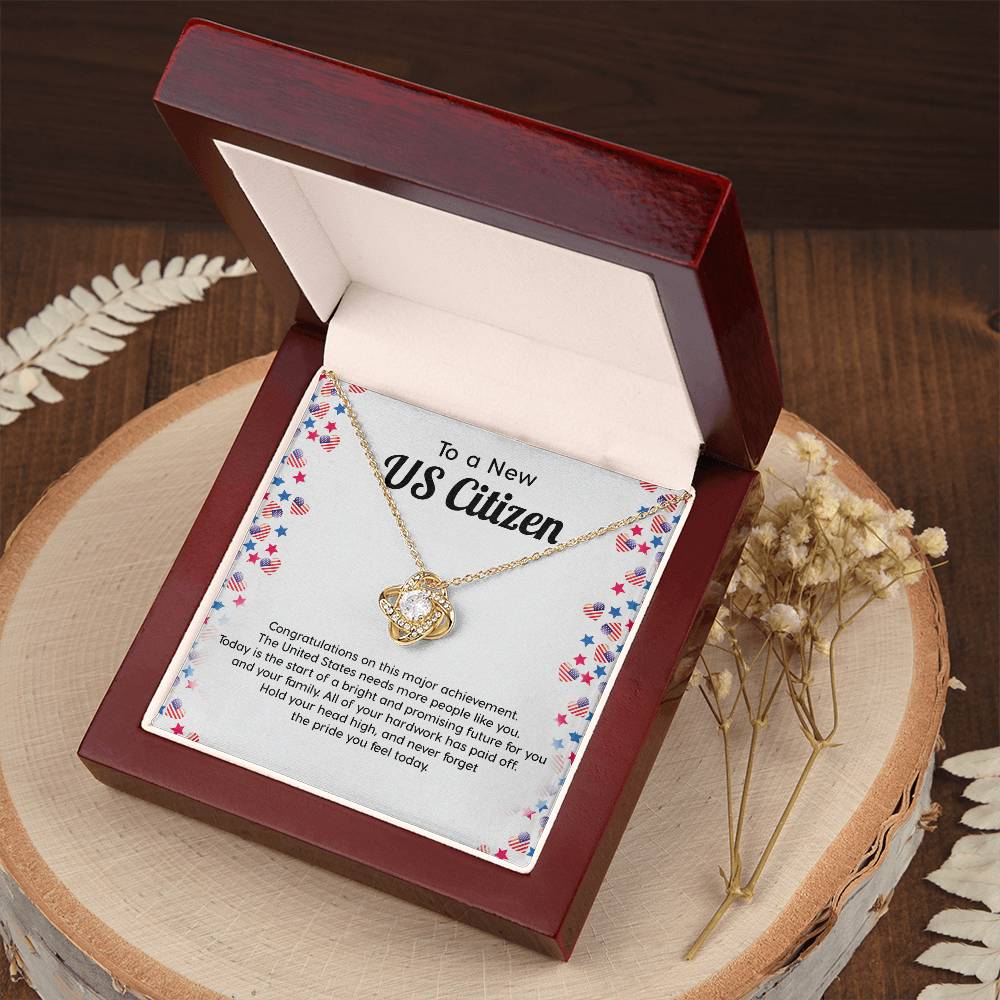 New US Citizen Gift – Necklace with Message Card