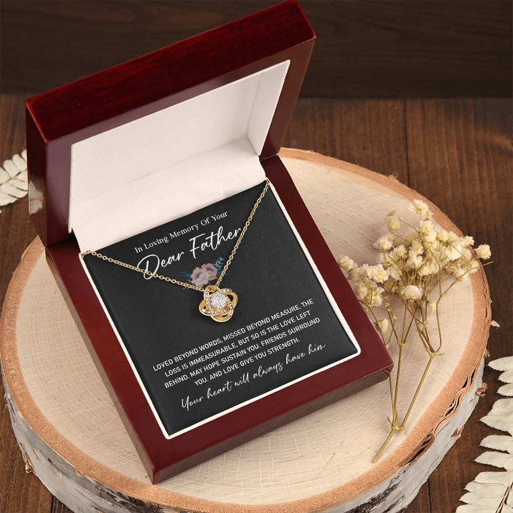 Sympathy Necklace for Loss of Father with Gift Card