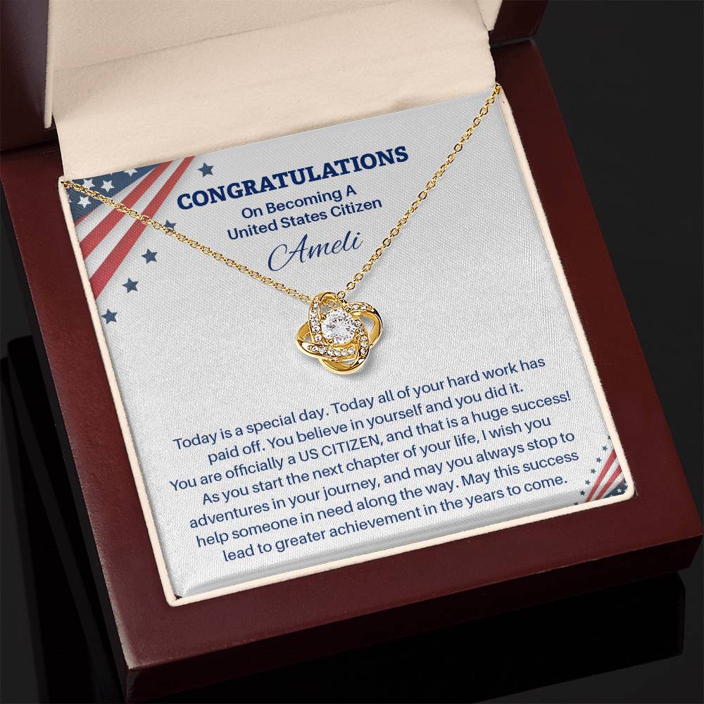 Congratulations Necklace For New U.s. Citizen Ameli Necklace For New U.s. Citizen Gift For Citizenship Achievement U.s. Citizenship Success Necklace Necklace With Citizenship Message Proud New Citizen Jewelry Necklace For First-time U.s. Citizen