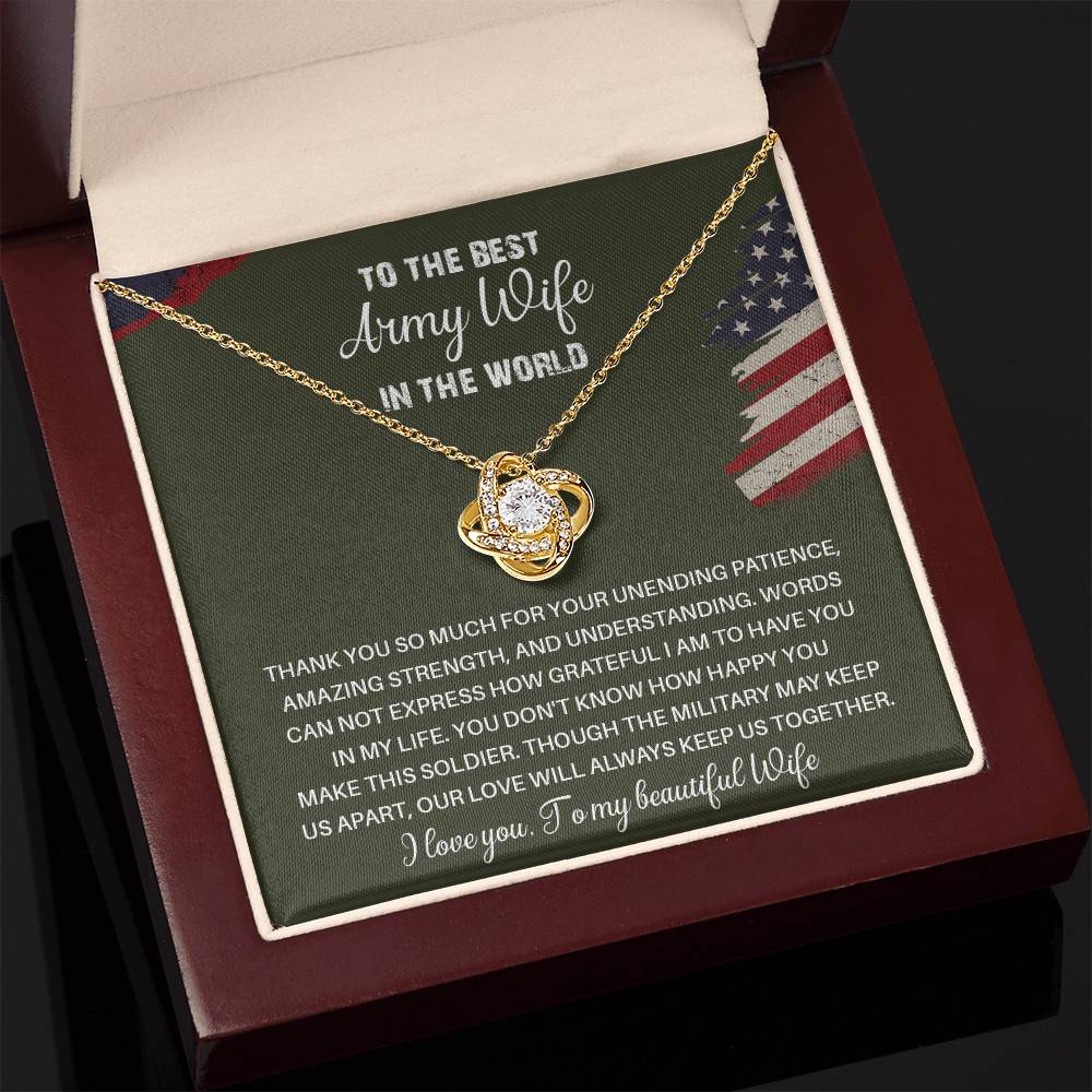 To The Best Army Wife In The World  Best Army Wife Jewelry Unwavering Support Necklace Thank You Jewelry For Wives Unique Gift For Military Spouses My Beautiful Wife Jewelry Romantic Gift For Army Wives Meaningful Gift For Military Wives