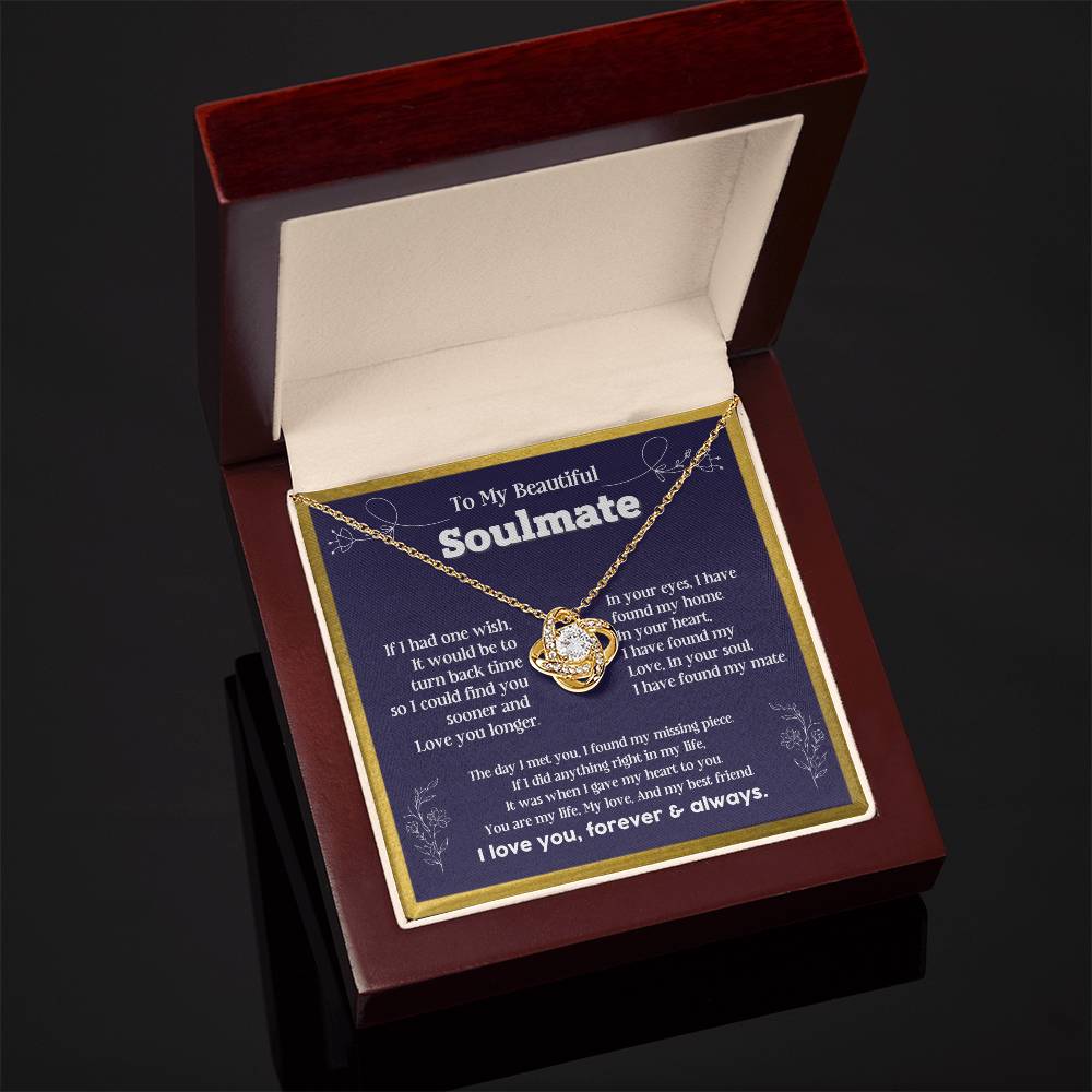 To my Soulmate If I Had a one wish it would be turn back Soulmate necklace for wife