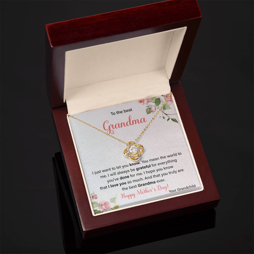 To The Best Grandma Grandmother Appreciation Necklace Love From Grandchild Gift Happy Mother’s Day For Her Sentimental Grandma Necklace Heartfelt Message For Old Lady Thank You Gift Gift For Special Person