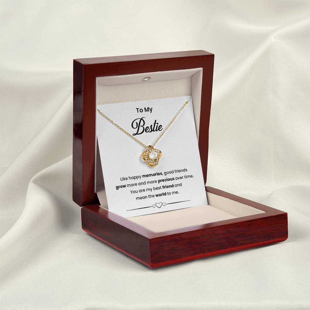 Bestie Necklace Gift for Friend with Message Card