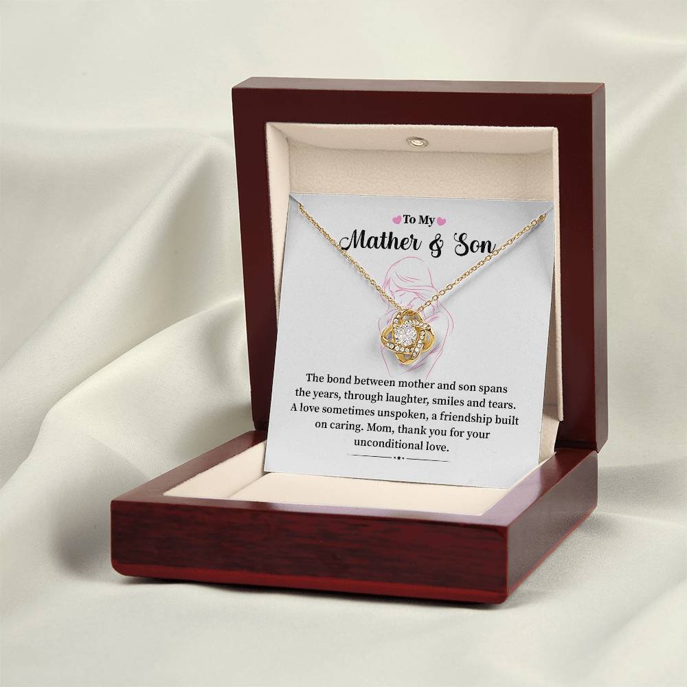 Mother and Son Necklace Gift – with Message Card