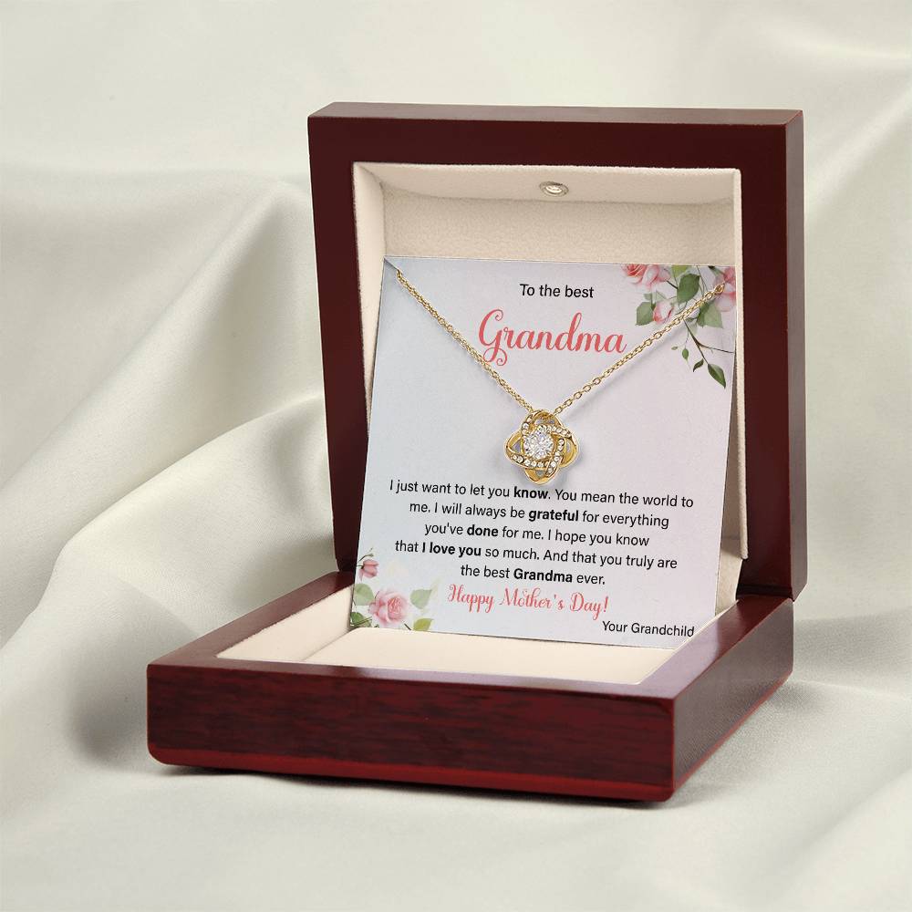 To The Best Grandma Grandmother Appreciation Necklace Love From Grandchild Gift Happy Mother’s Day For Her Sentimental Grandma Necklace Heartfelt Message For Old Lady Thank You Gift Gift For Special Person