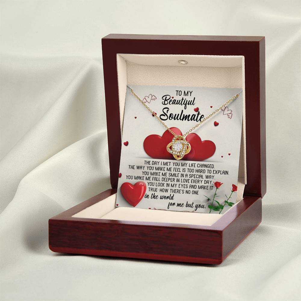 To My  Beautiful Soulmate Necklace For Wife, Fiancée, Girlfriend, Soulmate Couples Jewelry Gift On Valentine's Day Birthday Gift.