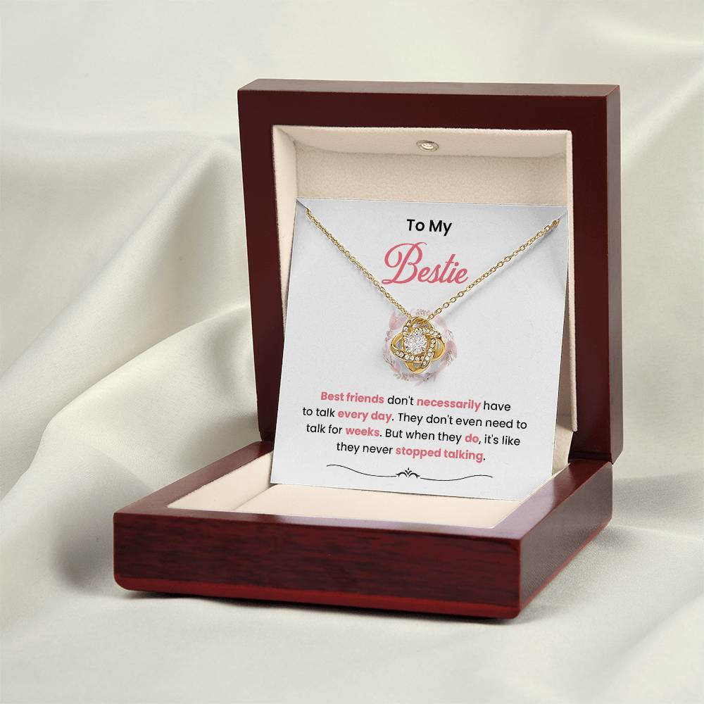 Bestie Necklace Gift with Strong Bond Message Card