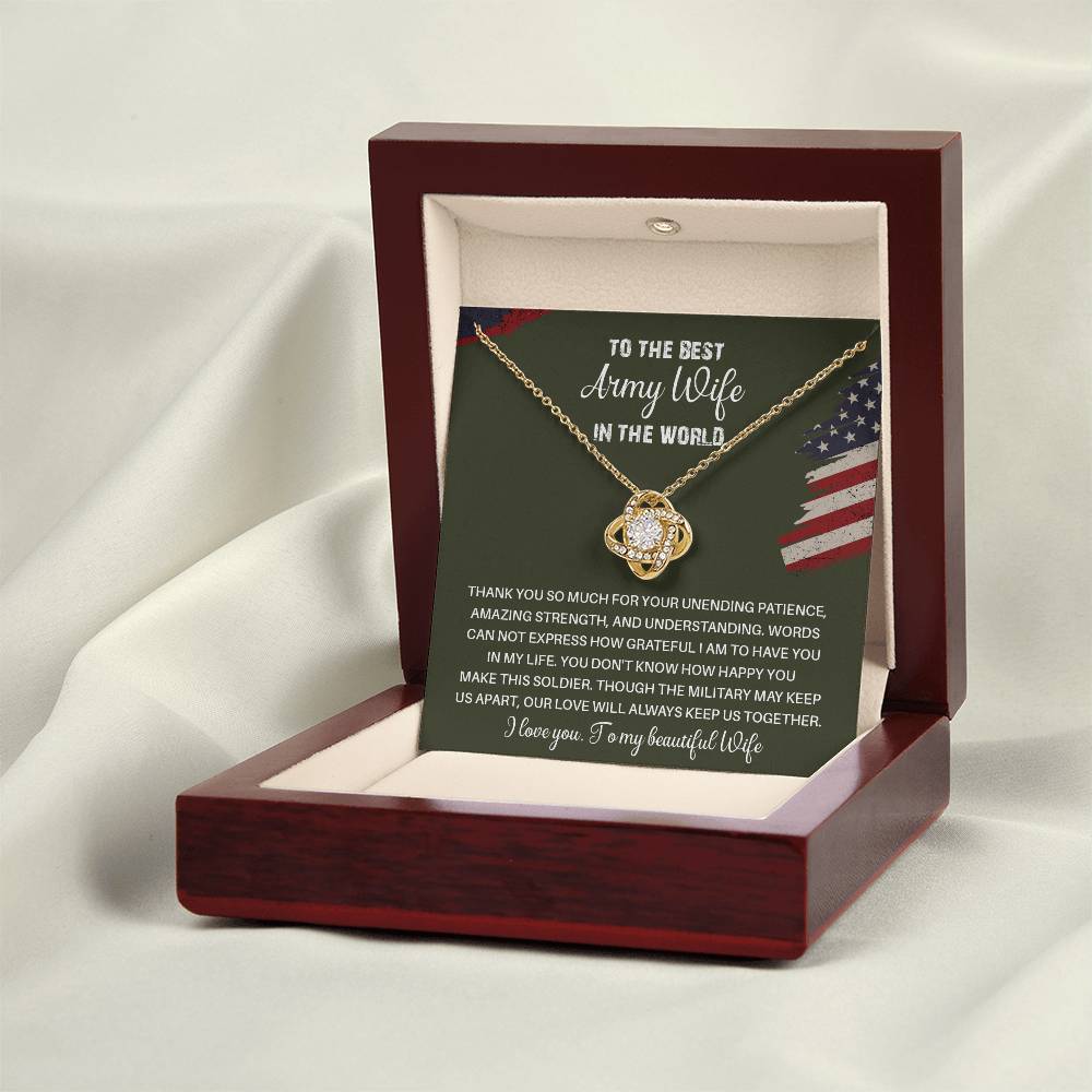 To The Best Army Wife In The World  Best Army Wife Jewelry Unwavering Support Necklace Thank You Jewelry For Wives Unique Gift For Military Spouses My Beautiful Wife Jewelry Romantic Gift For Army Wives Meaningful Gift For Military Wives