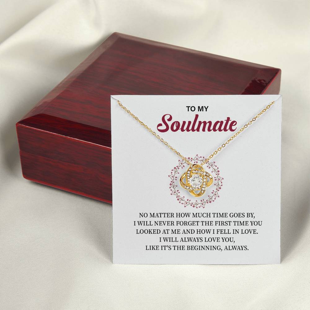 Soulmate Necklace Gift for Her – Love Knot Message Box