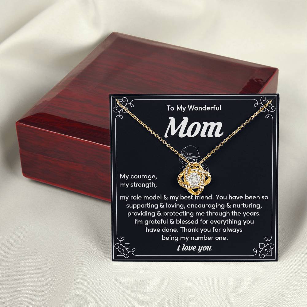 To My Wonderful Mom, Wonderful Mom Pendant Heartfelt Necklace For Her Sweet Pendant Thank You Gift For Support To My Best Friend Mom Jewelry Special Pendant For A Supportive Mom Sentimental Jewelry Thoughtful Necklace