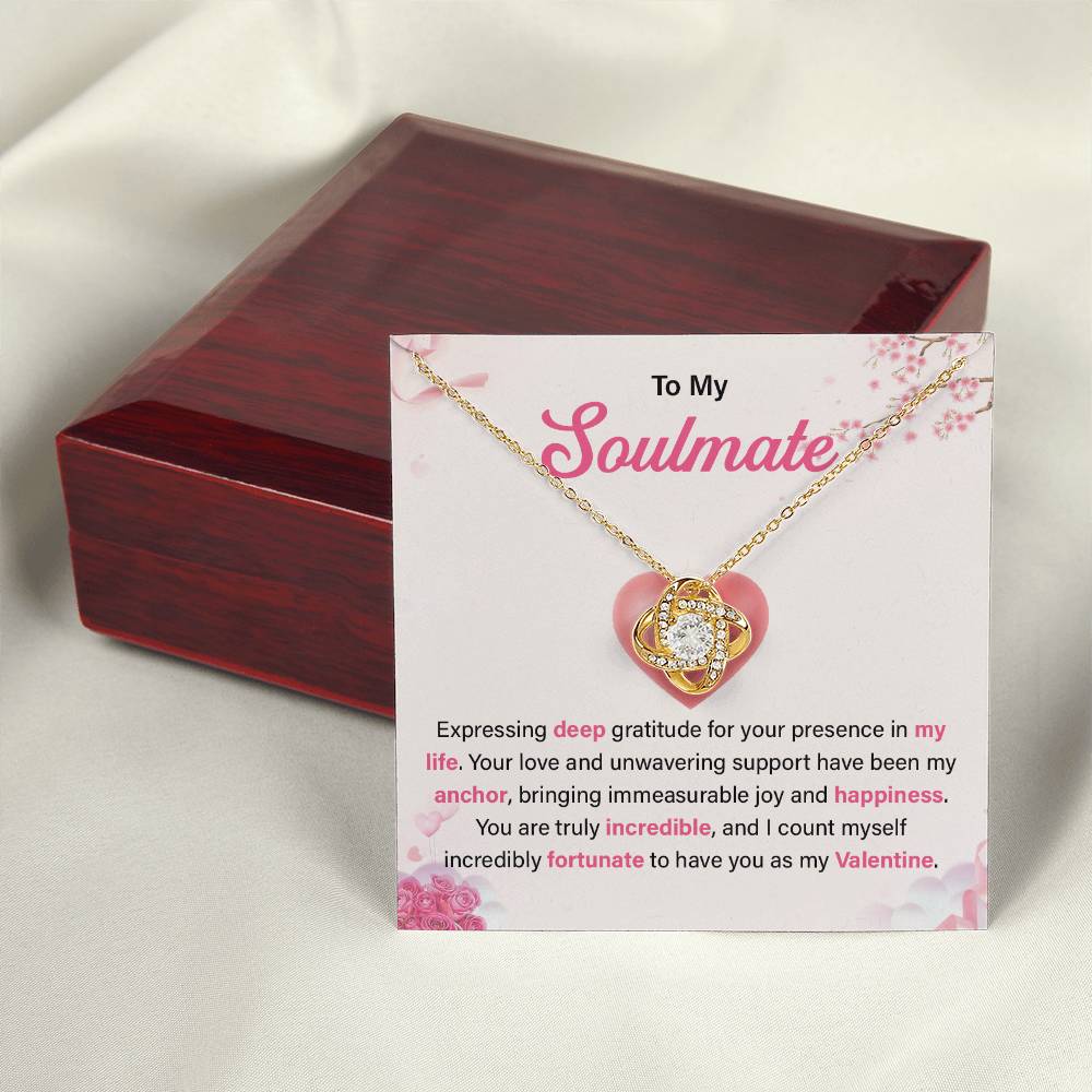 Valentine’s Day Necklace for Soulmate with Message Card