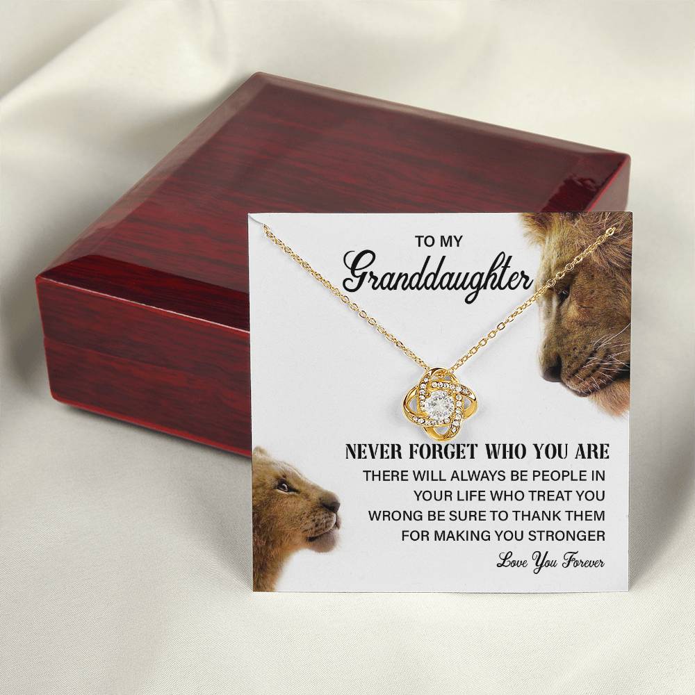 Granddaughter Necklace Gift with Lion Message Card