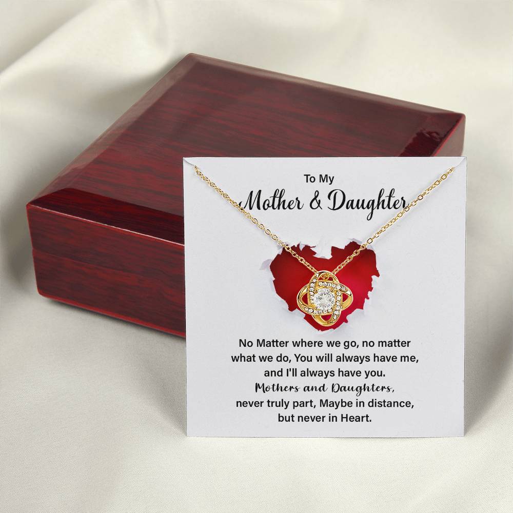 Mother and Daughter Necklace Gift – with Gift Box
