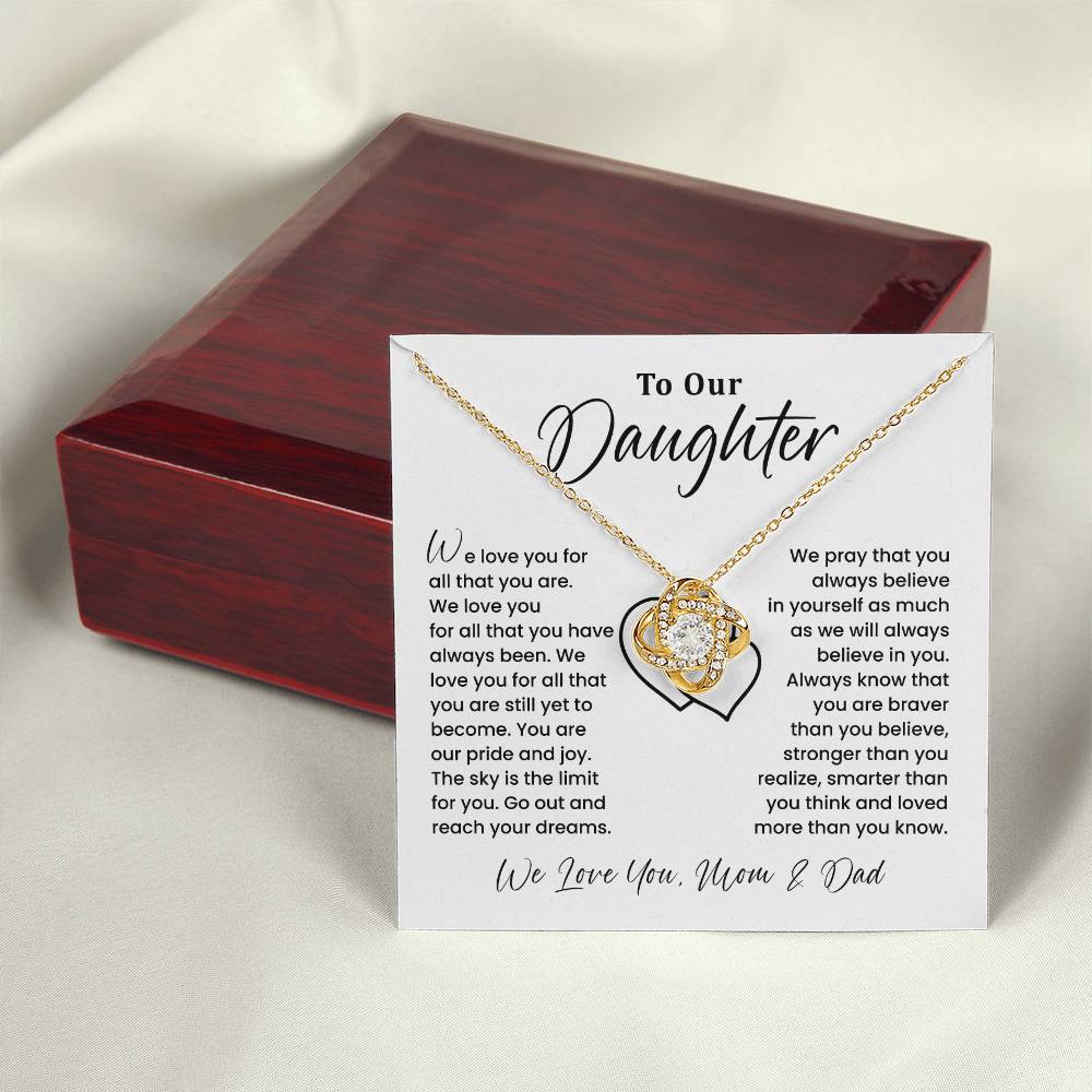 To Our Daughter Heartfelt Jewelry For Daughter Gift From Your Mom And Dad Proud Parent Gift Caring Gift For Daughter Supportive Necklace For Daughter Believe In Yourself Jewelry Daughter's Dreams Jewelry Unique Gift For Daughter Special Bond Necklace