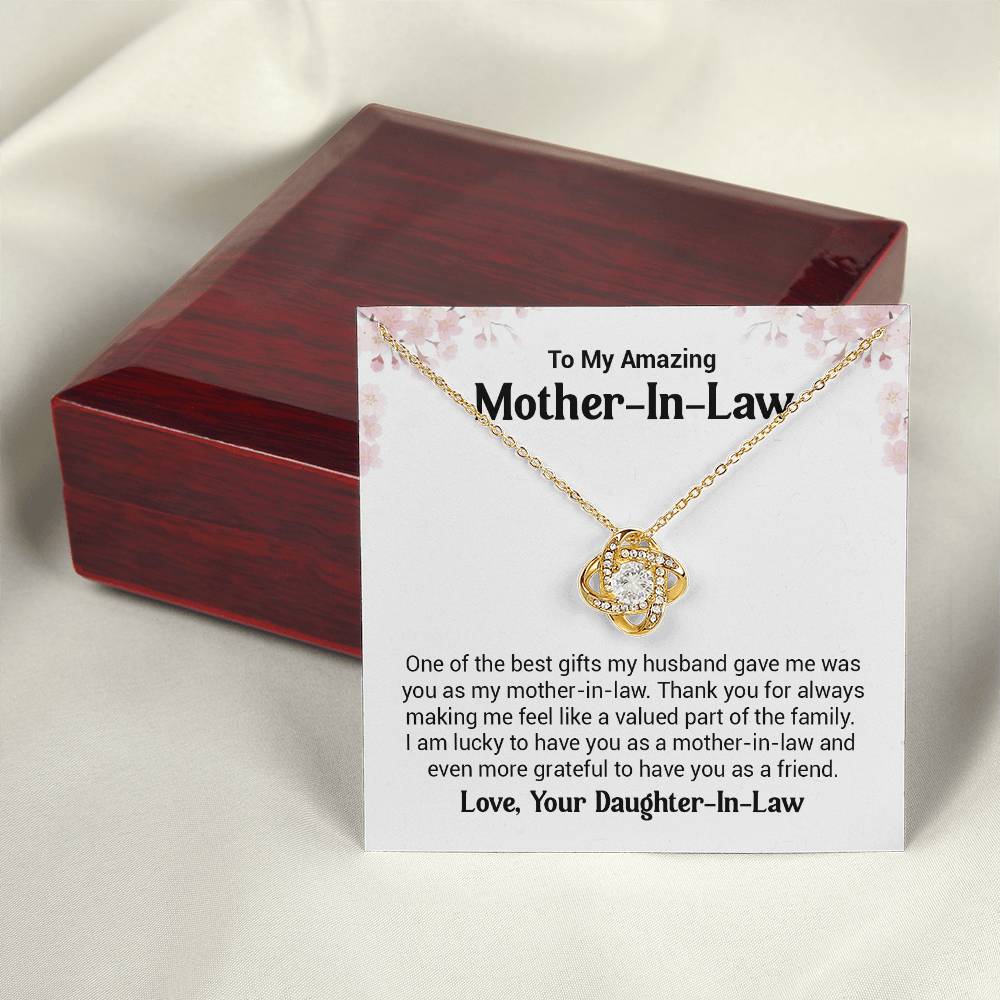 Mother-in-Law Necklace from Bride with Thank You Note
