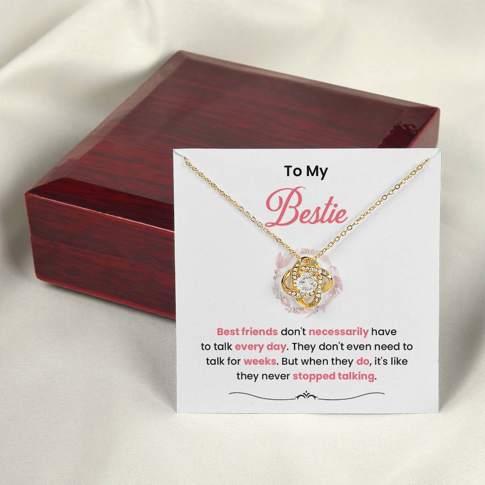 Bestie Necklace Gift with Strong Bond Message Card