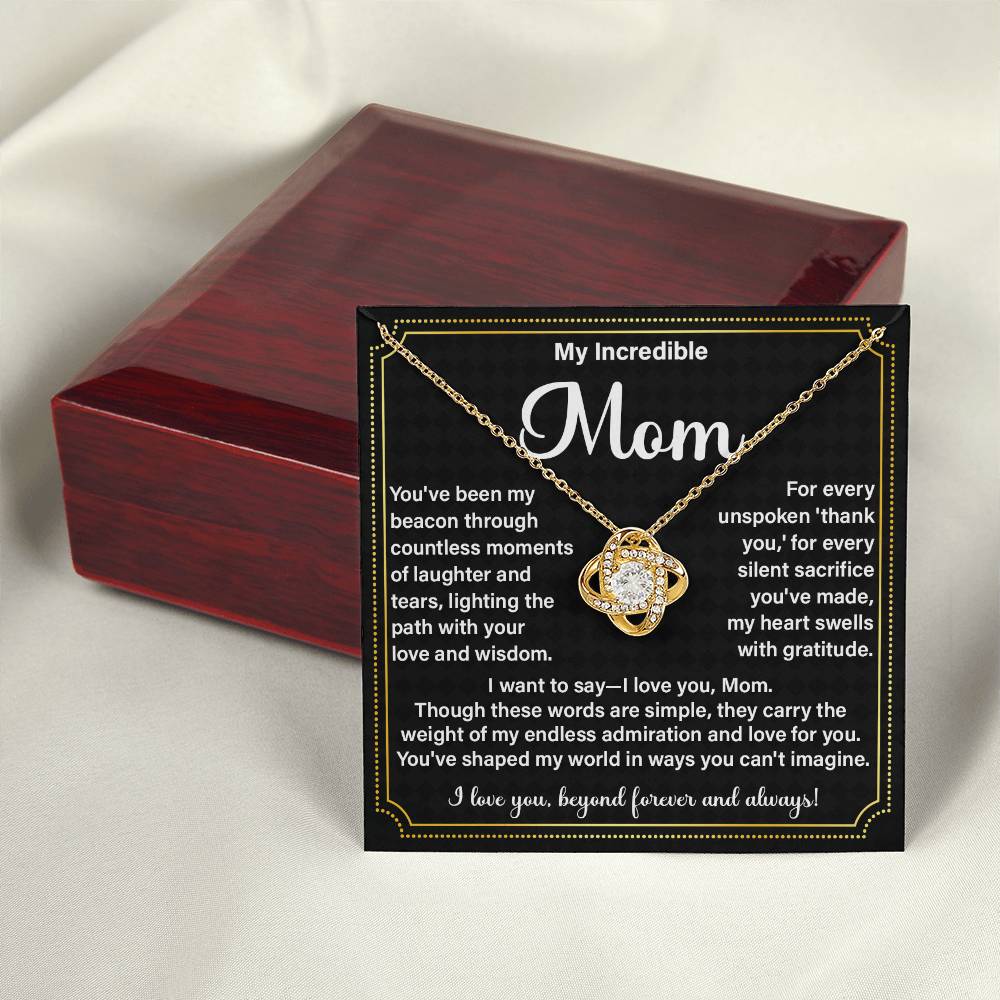 Incredible Mom Necklace Gift with Message Card