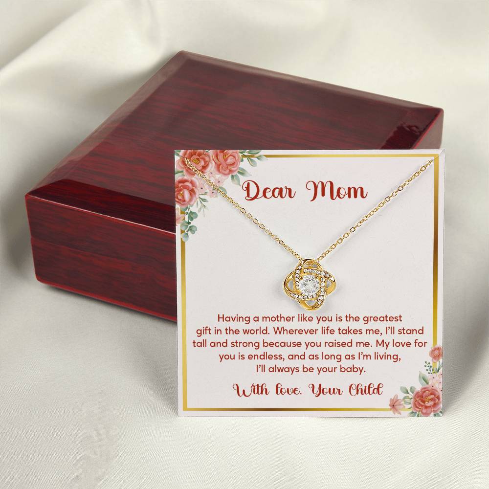 Dear Mom, Elegant Jewelry For A Cherished Bond Thoughtful Necklace For Love And Support Loving Pendant Sentimental Jewelry Loving Gift For A Cherished Heart Thank You Pendant Loving Pendant For Support Strong Jewelry For Her