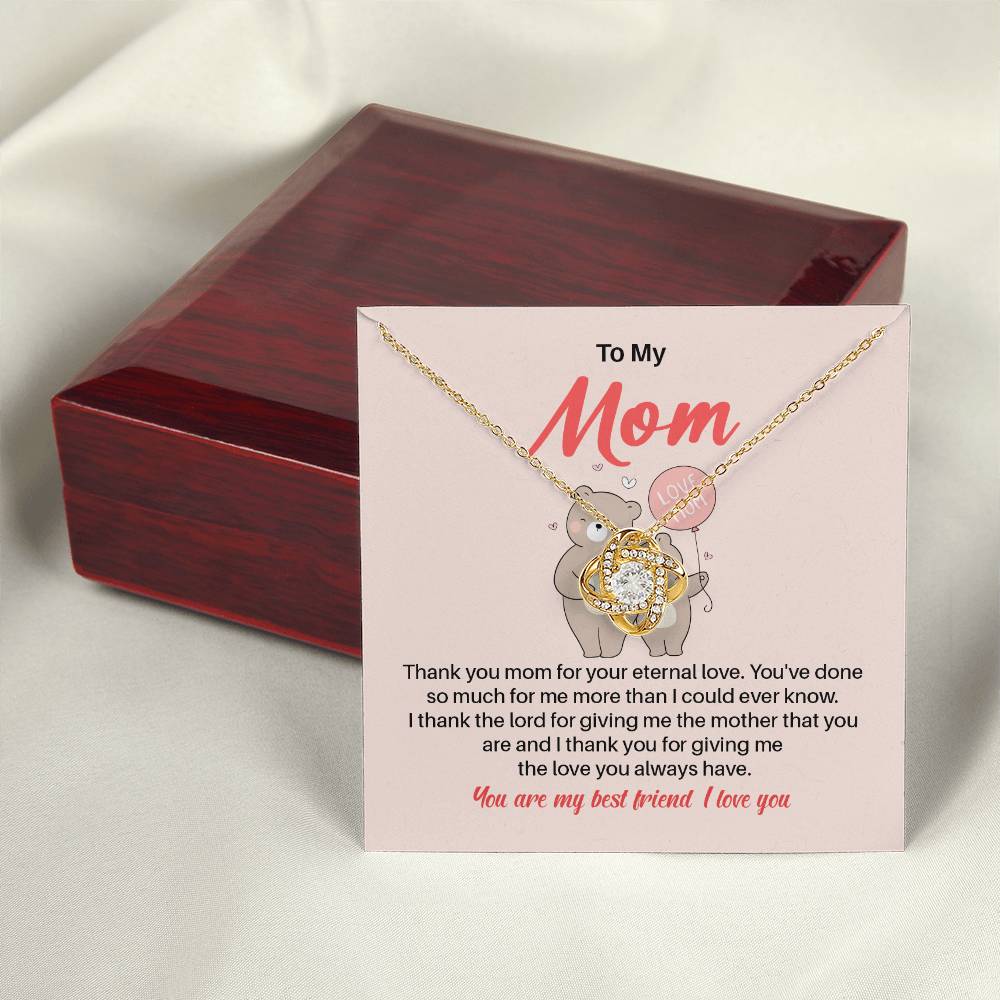 Daughter to Mom Necklace Gift with Message Card