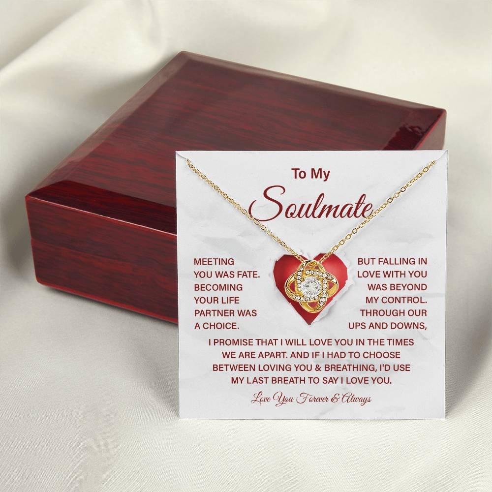 Soulmate Gift Necklace with Message Card & Box