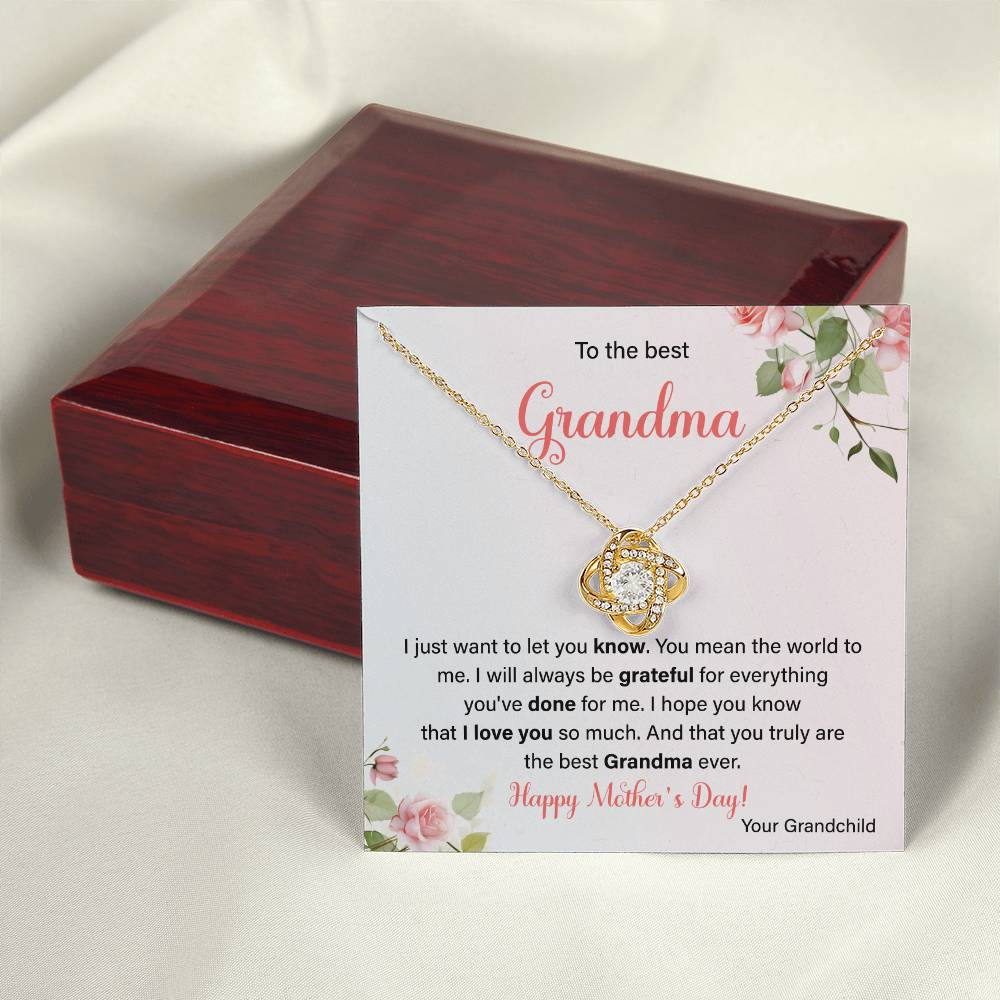 To The Best Grandma Grandmother Appreciation Necklace Love From Grandchild Gift Happy Mother’s Day For Her Sentimental Grandma Necklace Heartfelt Message For Old Lady Thank You Gift Gift For Special Person