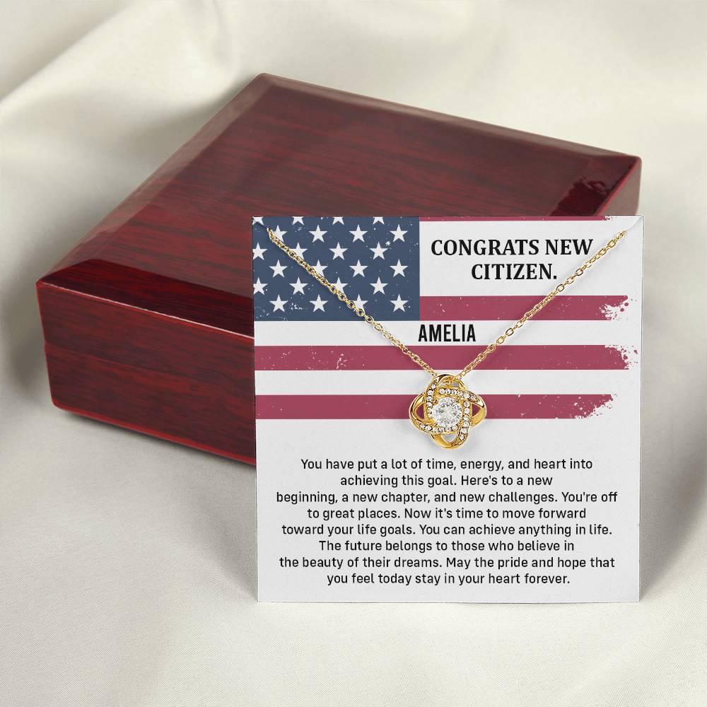 Congrats Necklace For New U.s. Citizen Amelia Necklace For New U.s. Citizen Necklace With Citizenship Message Gift For Citizenship Milestone Necklace For Official U.S Citizen Gift For American Citizenship Success Necklace For US Naturalization Celebration