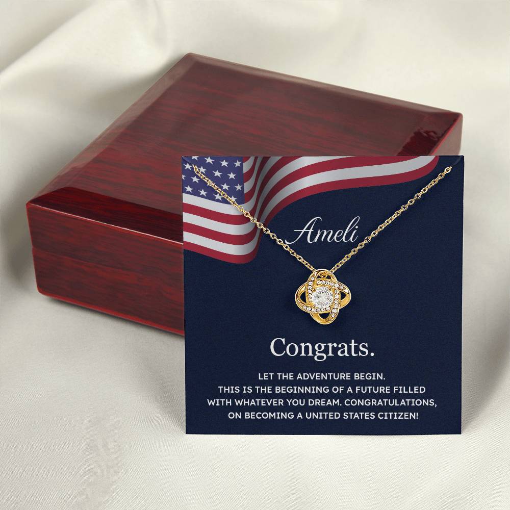 Congrats Necklace For New U.s. Citizen Ameli Necklace For New U.s. Citizen Gift For Citizenship Celebration Necklace With Citizenship Message Necklace For New U.s. Citizen Ameli Gift For Becoming A U.s. Citizen Proud U.s. Citizen Jewelry