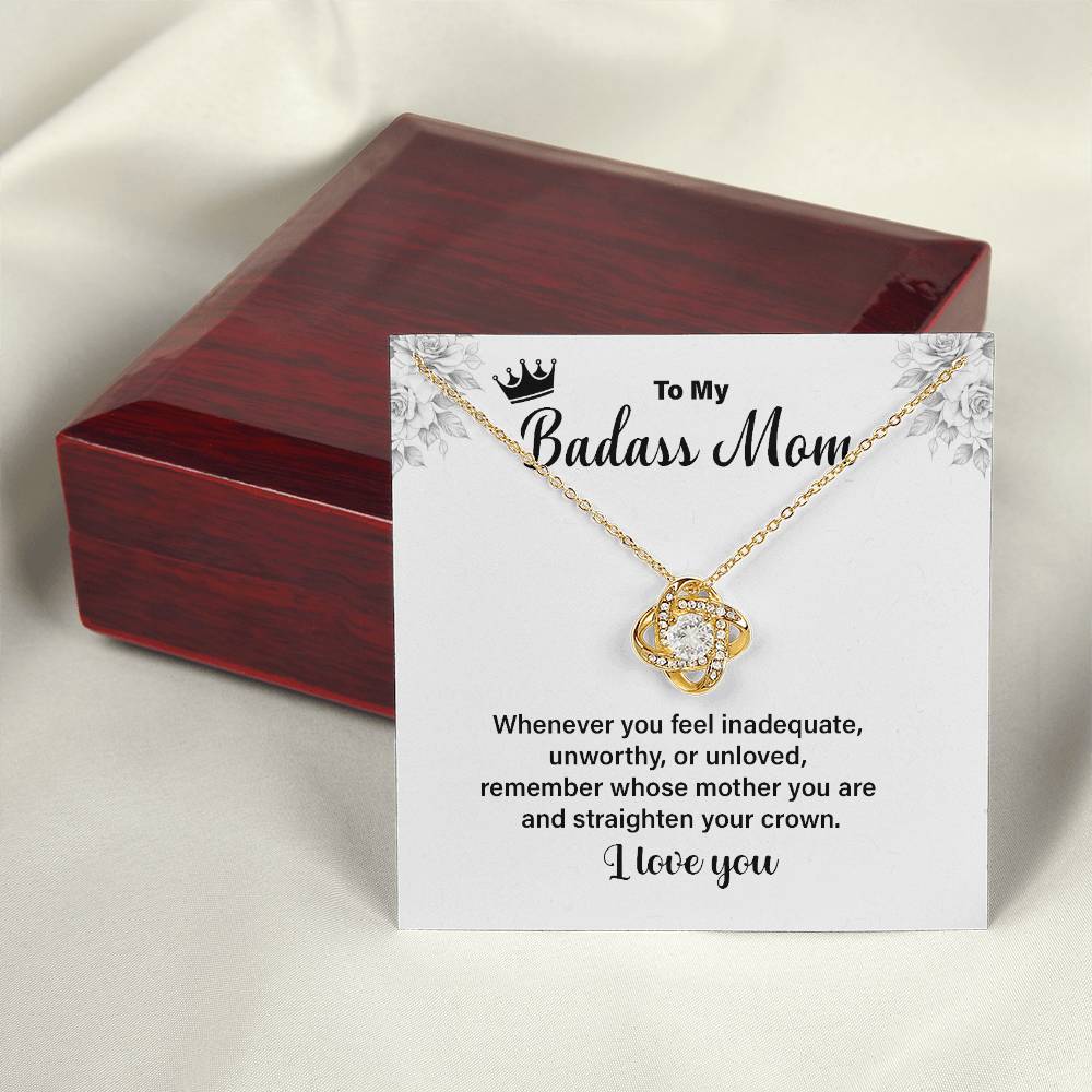 Badass Mom Necklace Gift for Her – with Message Card