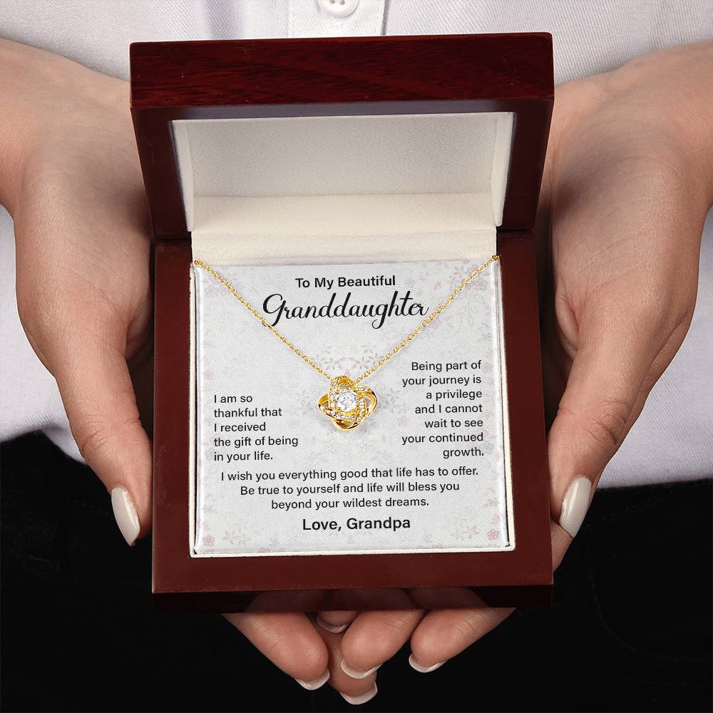 Granddaughter Necklace from Grandpa – Message Card Gift