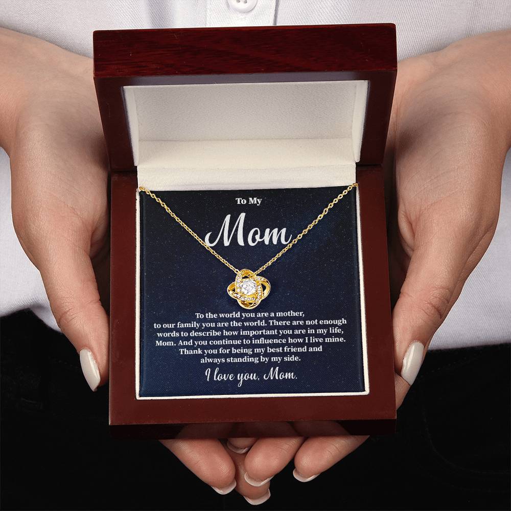 To My Mom Necklace Gift – You Are the World Message Card