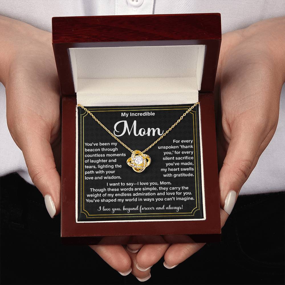 Incredible Mom Necklace Gift with Message Card