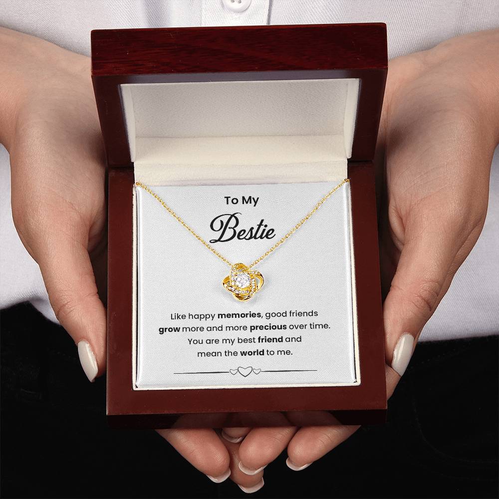 Bestie Necklace Gift for Friend with Message Card