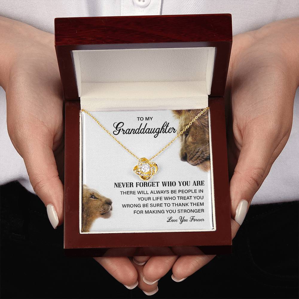 Granddaughter Necklace Gift with Lion Message Card