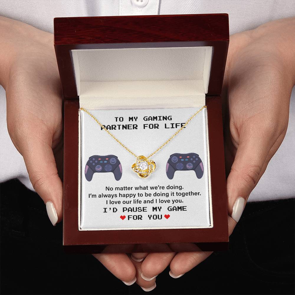Gaming Partner Necklace Gift with Love Message Card