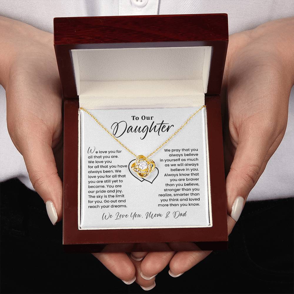 To Our Daughter Heartfelt Jewelry For Daughter Gift From Your Mom And Dad Proud Parent Gift Caring Gift For Daughter Supportive Necklace For Daughter Believe In Yourself Jewelry Daughter's Dreams Jewelry Unique Gift For Daughter Special Bond Necklace