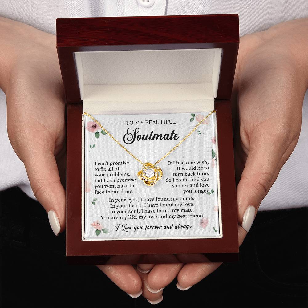 Soulmate Necklace Gift for Her with Message Card