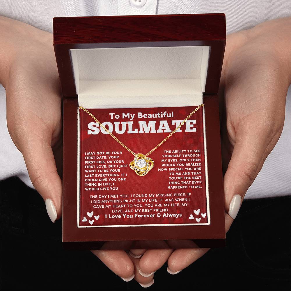 Soulmate Necklace Gift for Her with Message Card