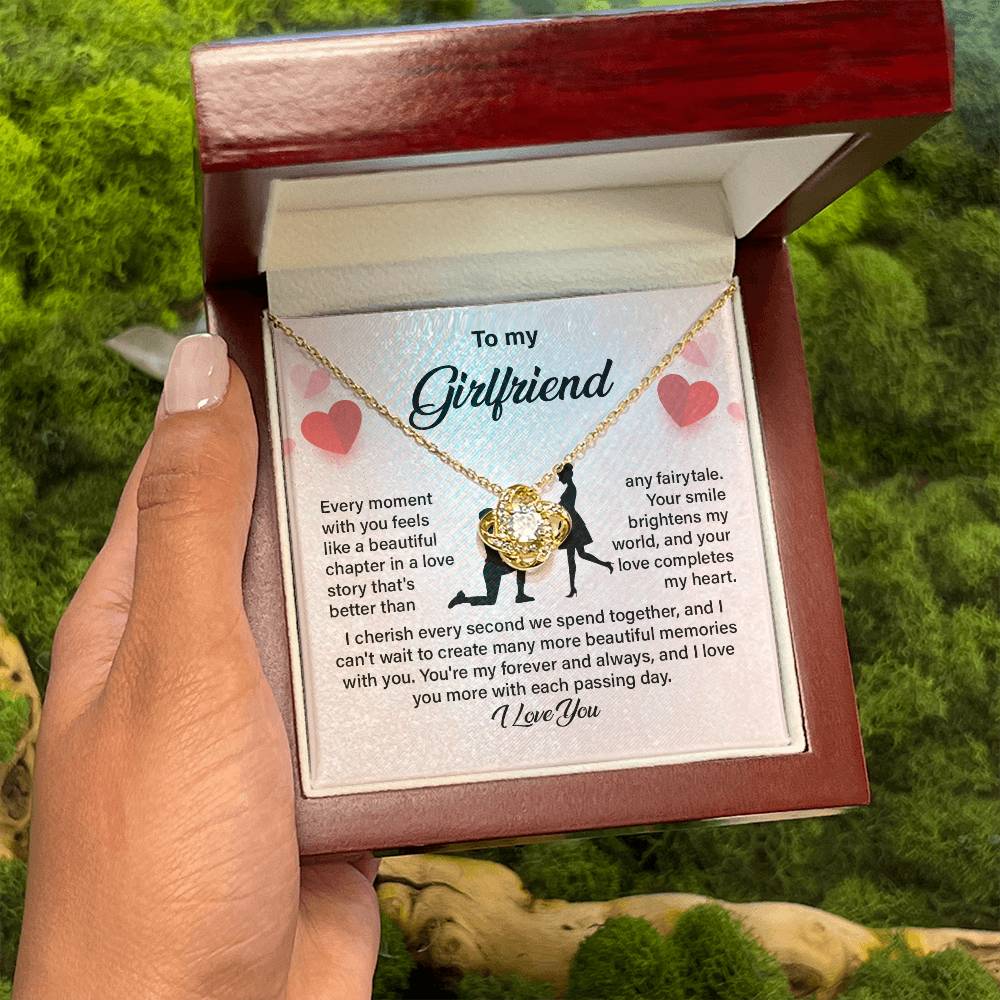 Girlfriend Necklace Gift with Sweet Love Message Card